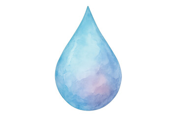Poster - Watercolor droplet blending soft blue and pink hues, delicately painted with transparent gradient transition