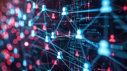Aufkleber - Humans connected to tech lines and networks stock photo --ar 16:9 --raw --v 6 Job ID: 2e171e38-52ad-4bcf-b849-bbdbda63cc16