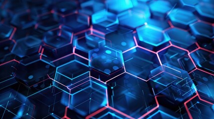 Poster - Abstract tech background with hexagonal patterns stock photo --ar 16:9 --raw --v 6 Job ID: 348d0e42-819b-4648-a5f6-1425b8707b3d