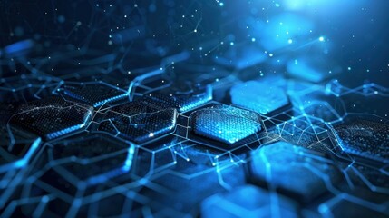 Aufkleber - Abstract tech background with hexagonal patterns stock photo --ar 16:9 --raw --v 6 Job ID: 348d0e42-819b-4648-a5f6-1425b8707b3d