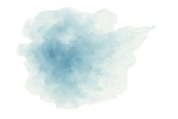 Poster - Abstract light blue watercolor stain isolated on transparent background, perfect for adding a touch of color to any design project