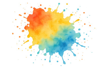 Fototapete - Vivid watercolor splash spreading colorful pigments, forming dynamic abstract pattern against transparent backdrop for creative design needs
