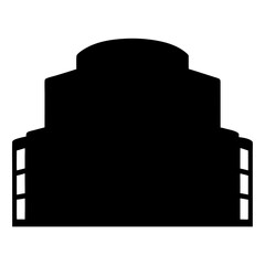 Poster - Dramatic silhouette of a grand architectural landmark against a white background