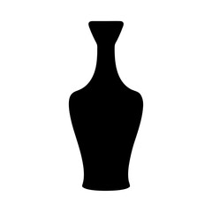Poster - Elegant black silhouette of a classic vase against a white background