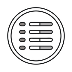 Fototapete - List icon in a circle.  Simple and clean design.