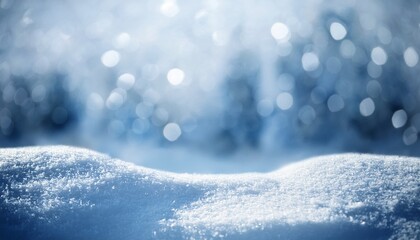 Wall Mural - winter nature with snow and ice in blur blurred background with abstract bokeh gray blue color