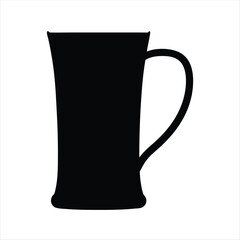 Poster - Silhouette of an elegant mug for drinking various beverages in black