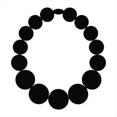 Poster - A Circle of Black Spheres in Varying Sizes on a White Background