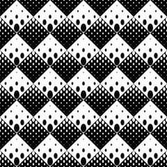 Poster - Seamless ellipse pattern background - abstract monochrome vector graphic design from ellipses