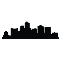 Poster - Silhouette of a modern urban cityscape on a white background image