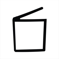 Poster - Abstract Illustration of an Open Container with a Single Lid Design