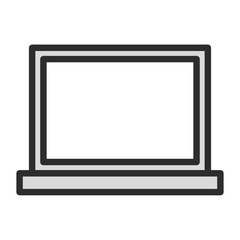 Poster - Laptop Computer Line Icon: Portable PC, Notebook Device, Workstation, Digital Technology. Editable Vector.