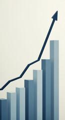 Poster - ascending blue bar graph with dark blue arrow, illustrating growth and progress, symbolizing success