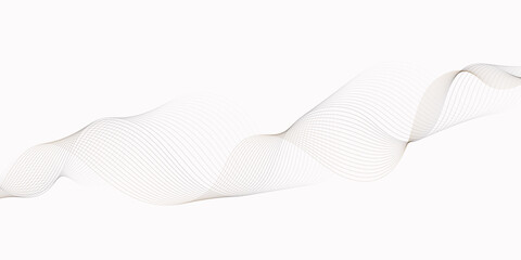 Poster - wave flowing diagonally across a bright white background with subtle airy design wavey curve line cr