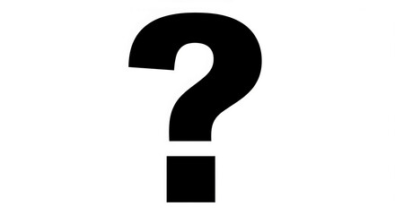 Aufkleber - Bold black question mark and exclamation point on white background, representing inquiry, surprise, or a call to action