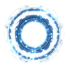 Fototapete - 4K blue circular animation separated from a black green screen background, used for HUD interface element design. Circular core and electronic circuit animation for futuristic HUD elements. Virtual in