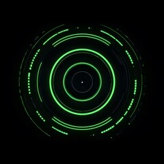 Fototapete - 4K blue circular animation separated from a black green screen background, used for HUD interface element design. Circular core and electronic circuit animation for futuristic HUD elements. Virtual in