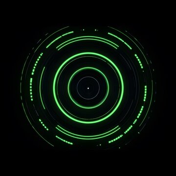 4K blue circular animation separated from a black green screen background, used for HUD interface element design. Circular core and electronic circuit animation for futuristic HUD elements. Virtual in