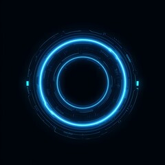Fototapete - 4K blue circular animation separated from a white green screen background, used for HUD interface element design. Circular core and electronic circuit animation for futuristic HUD elements. Virtual in