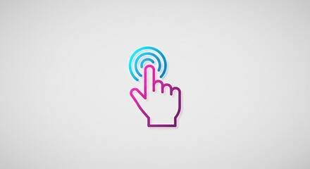 Pixel Art Hand Cursor Clicking on a Digital Interface