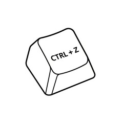 Leinwandbilder - A white keyboard key with ctrl plus z printed on it in black outline against a white background
