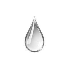 Poster - Clear Water Drop Isolated on White Background Representing Purity and Freshness for Various Creative Uses Transparent background or png