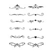 © Borsha - text dividers doodle set. Wedding decorative elements. Divider ornament, borders, floral, vintage line separators. Hand drawn vector illustration isolated on white background. Set page dividers.