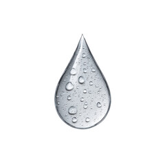 Poster - Clear Water Droplet with Reflective Surface and Fine Details Capturing Light and Texture in a Studio Setting Transparent background or png