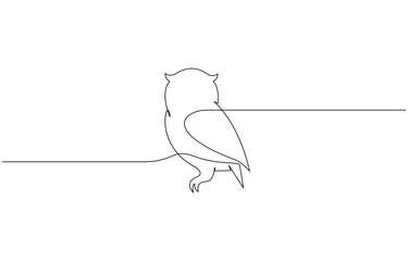 Poster - Online education owl one line graduation concept. E-learning training skill courses, Continuous one line drawing of owl bird. simple barn owl line art vector illustration.