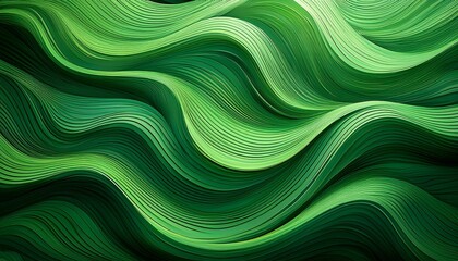 Fototapete - abstract green wavy lines create a visually appealing pattern