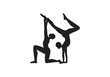 © Pure Solution - Slim sportive young woman & man doing yoga & fitness exercises. Healthy lifestyle. Exercise and fitness icons. Gym and Workout Set. Person Yoga exercises poses. Lunges, Pushups, Squats, Dumbbell rows,