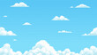 © marruu - Pixel art sky background with cartoon cloud. Retro game design asset, 8 bit style for video game.