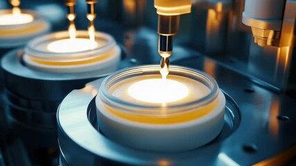 Aufkleber - A close-up view of a machine with liquid inside, potentially used for scientific or industrial purposes