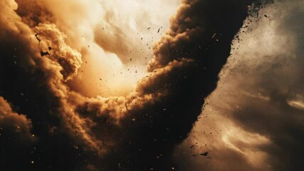 Aufkleber - A massive cloud of dust flying through the air