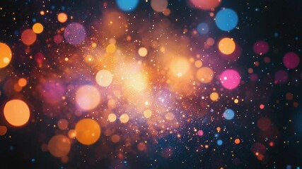 Aufkleber - A blurred image of multiple lights, possibly from a cityscape or celebration