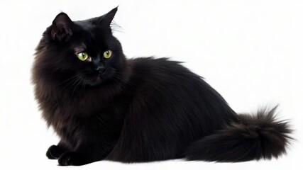 Aufkleber - A black cat sitting on a white surface
