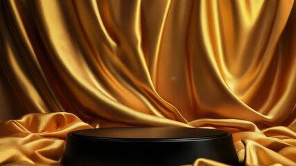 Poster - A black hat sits atop a bright yellow cloth, with clean lines and simple composition