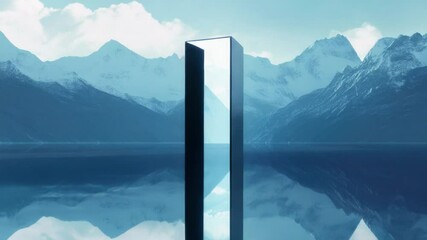 Poster - A serene lake reflects the majestic mountains in its calm waters