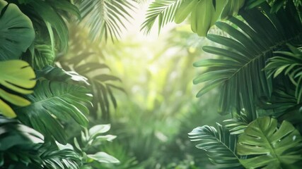Poster - A dense jungle with plenty of leafy vegetation, ideal for nature and outdoor themes