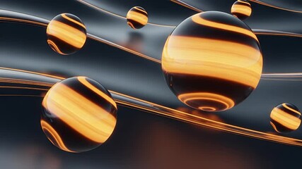 Poster - Abstract Sphere Art: A captivating digital rendering showcases spheres with intricate patterns, set against an ethereal backdrop, the image pulses with a sense of movement and curiosity.