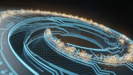 Aufkleber - Digital Circuit: A mesmerizing digital circuit design, where circuits create a futuristic landscape, it symbolizes the interconnection of technology, progress, and innovation.