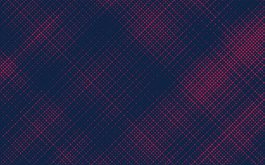 Fototapete - Grunge halftone gradient background. Faded grit noise texture. Red and blue dotted wallpaper. Retro pixelated backdrop. Anime or manga style comic overlay. Vector graphic design textured template	