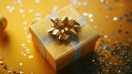 Poster - A beautifully decorated gift box filled with confetti, perfect for celebrations and special occasions