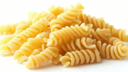 Poster - A messy pile of pasta on a white background