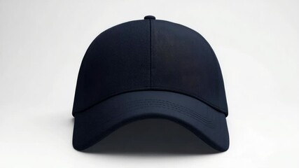 Poster - A single black baseball cap on a white surface