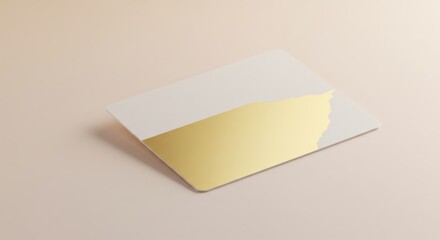 Poster - Minimalist Gold and White Card on Soft Pink Background