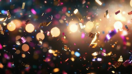 Poster - A pile of colorful confetti against a dark background, perfect for celebrations or party themes