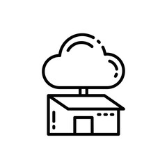 Fototapete - Cloud computing icon with house and cloud illustration