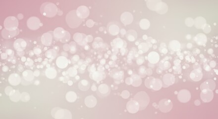 Poster - Soft Pink Bokeh Lights Blurred Background with Glowing Circles for Festive or Romantic Designs