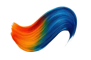 Poster - Vibrant brush stroke blending colors dynamically, creating artistic visual texture on transparent backdrop for graphic design